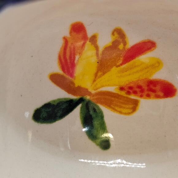 Pioneer Woman Egg Tray Celia Floral Stoneware Blue Hobnail 15-Egg Holder 6x10 - Picture 6 of 8